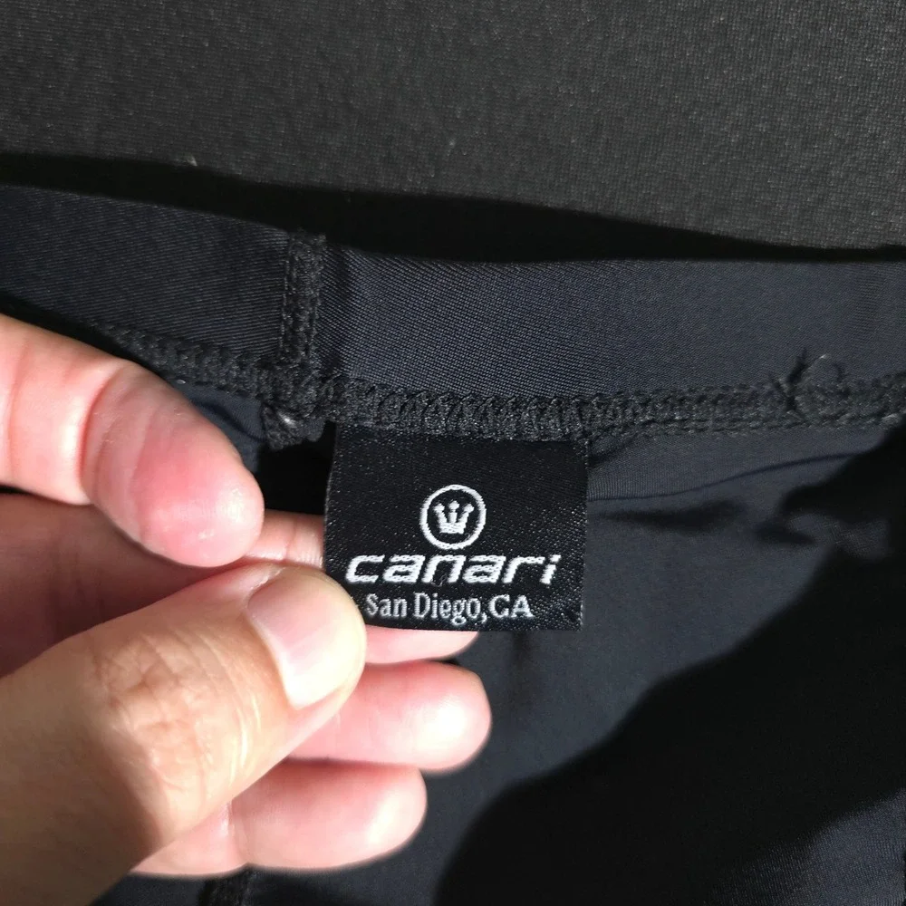Canari Cycling Shorts Mens Large Black Padded Chamois Biking Spandex Athletic